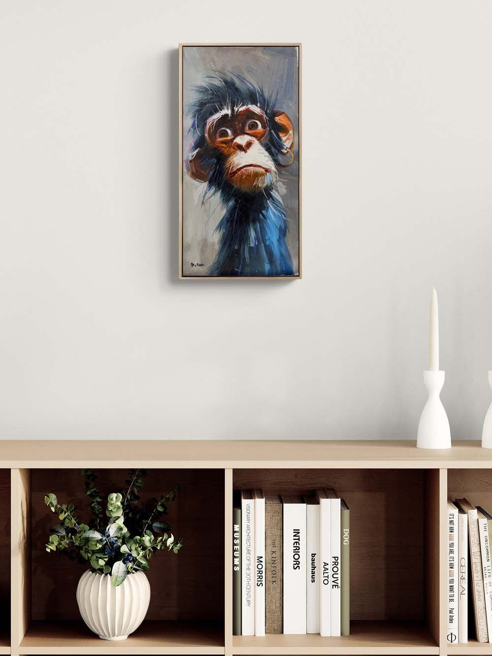 Hüzünlü Maymun Yağlı Boya Tablosu