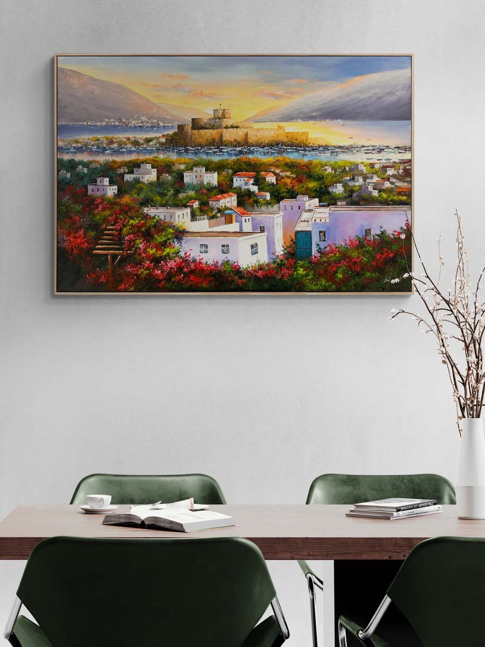 Gün Batarken Bodrum Kalesi Yağlı Boya Tablosu