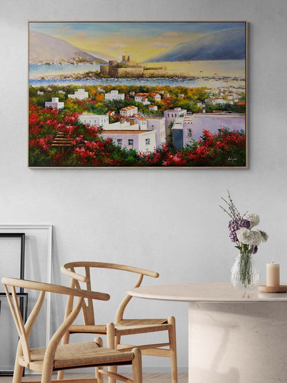 Gün Batarken Bodrum Kalesi Yağlı Boya Tablosu