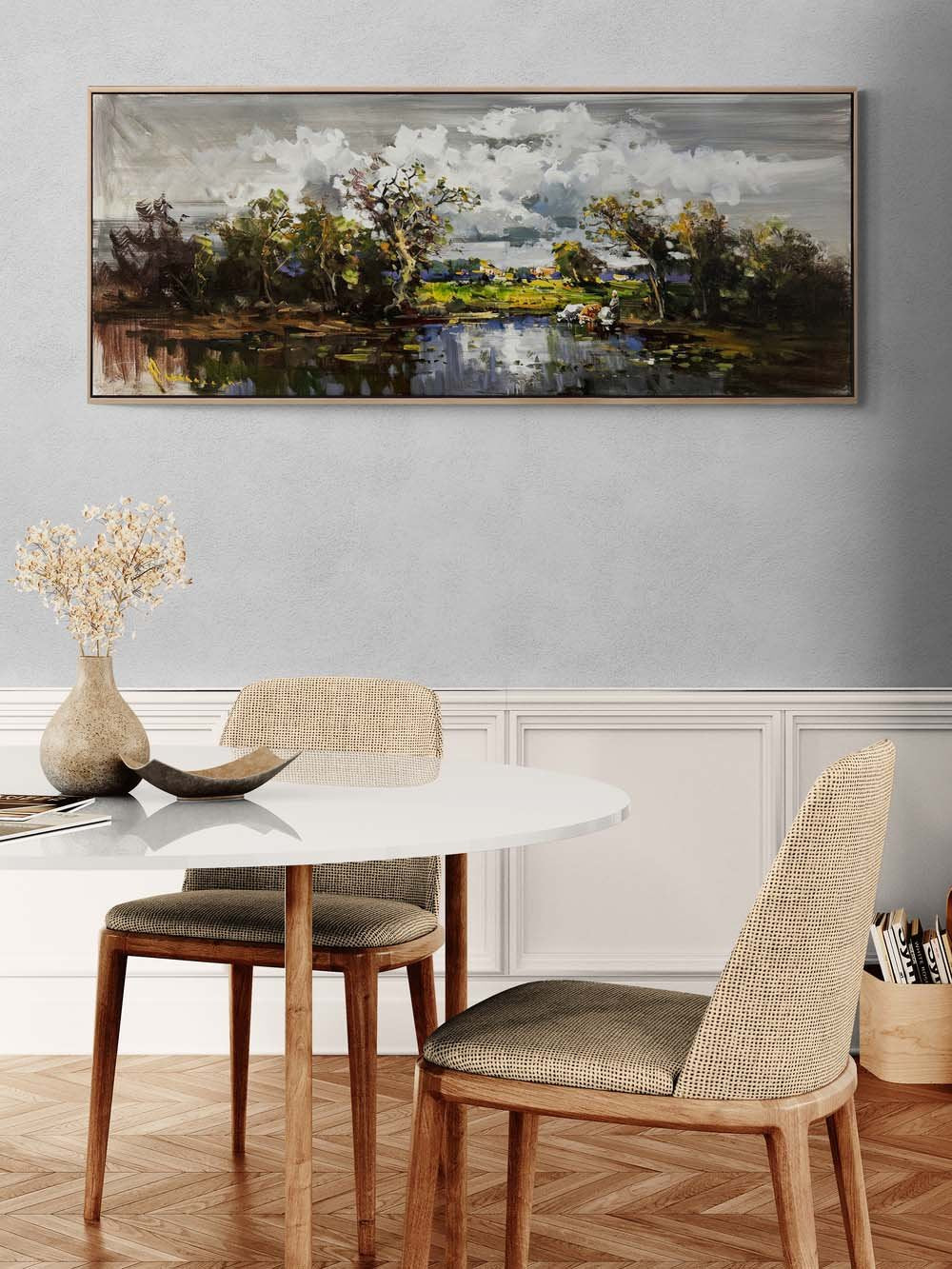 Köyün Sessiz Ritmi Yağlı Boya Tablosu