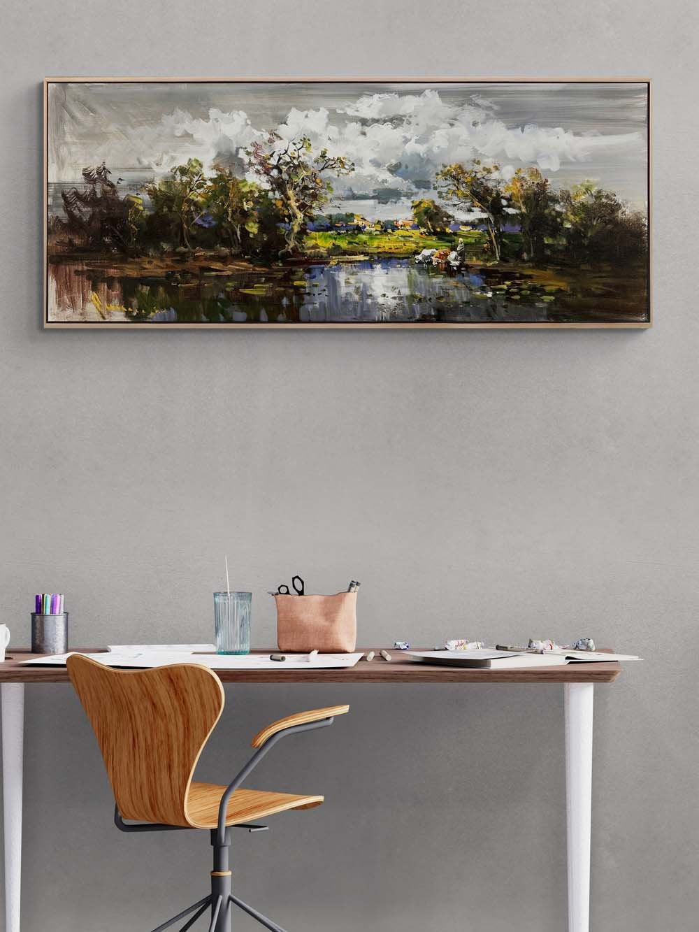 Köyün Sessiz Ritmi Yağlı Boya Tablosu