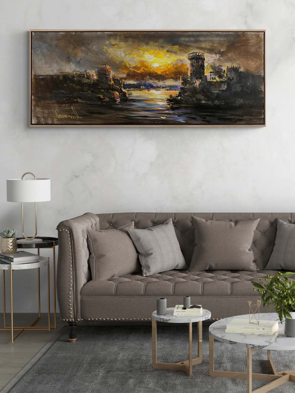 Zamana Direnen Kale Yağlı Boya Tablosu