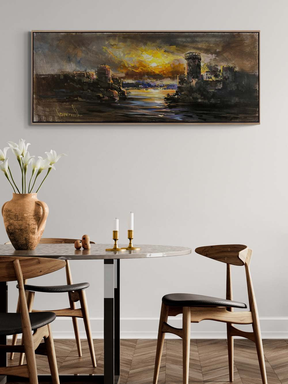 Zamana Direnen Kale Yağlı Boya Tablosu