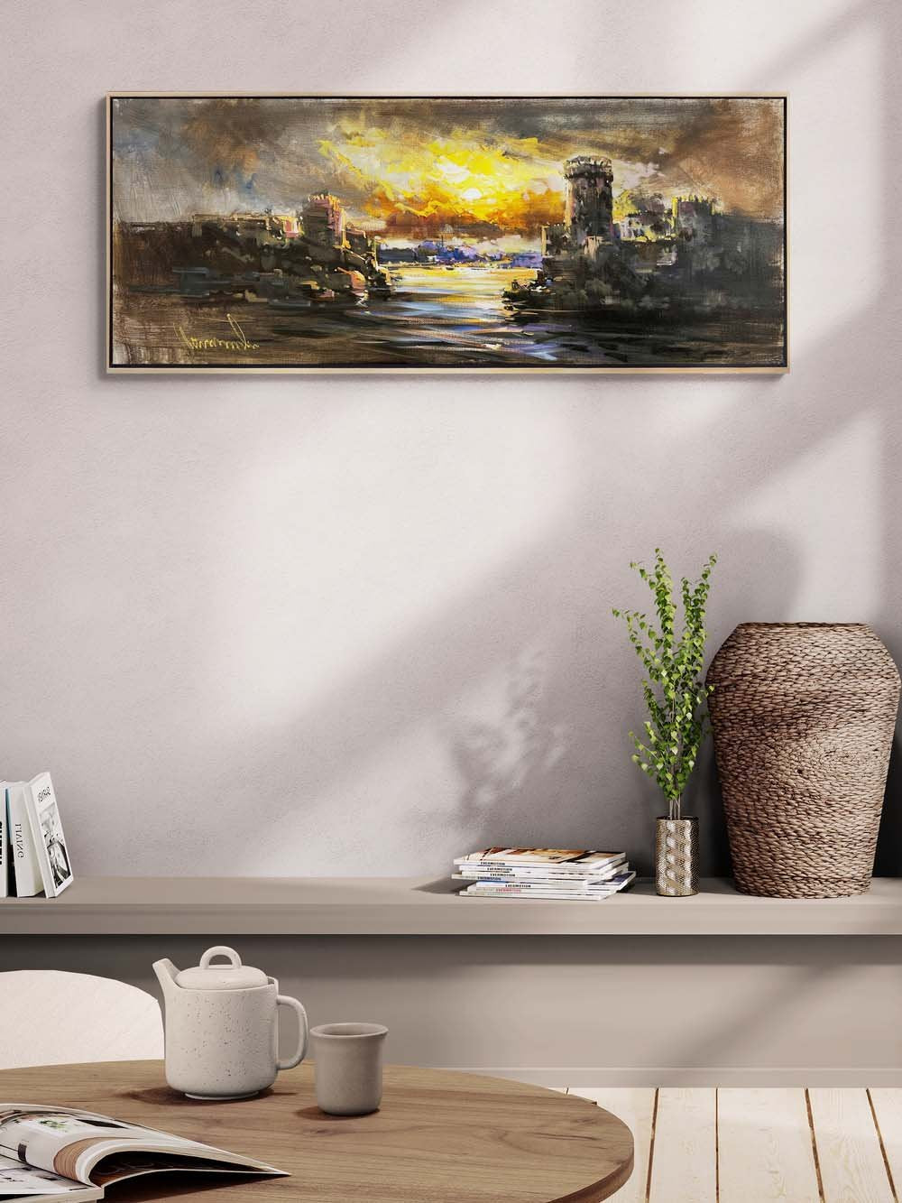 Zamana Direnen Kale Yağlı Boya Tablosu