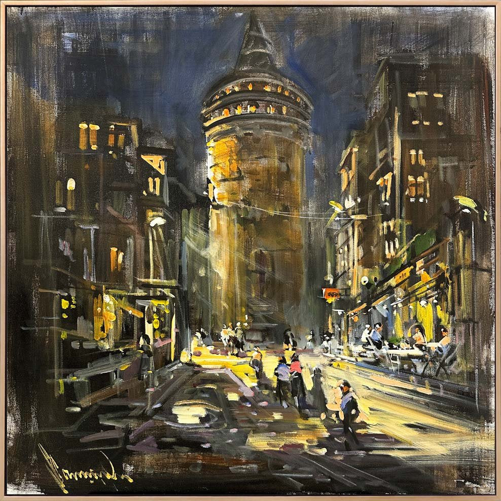 Geçmişin Fısıltısıda Galata Yağlı Boya Tablosu