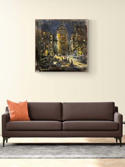 Geçmişin Fısıltısıda Galata Yağlı Boya Tablosu