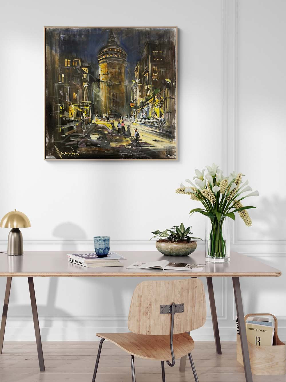 Geçmişin Fısıltısıda Galata Yağlı Boya Tablosu