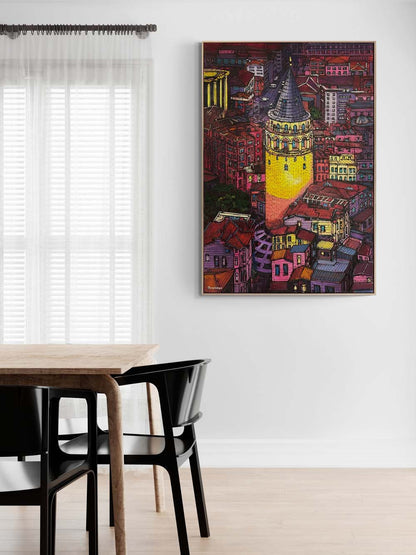 Galata'dan Seyir Yağlı Boya Tablosu