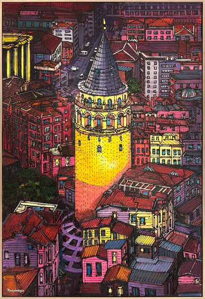 Galata'dan Seyir Yağlı Boya Tablosu
