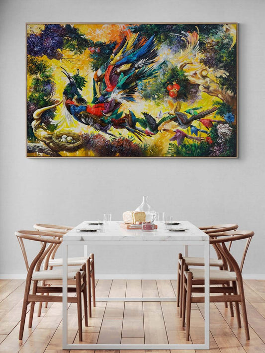 Simurg'un Kanatlarında Yağlı Boya Tablosu