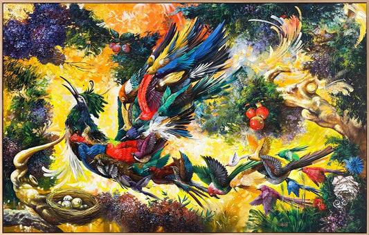 Simurg'un Kanatlarında Yağlı Boya Tablosu