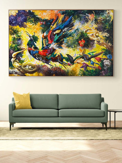 Simurg'un Kanatlarında Yağlı Boya Tablosu