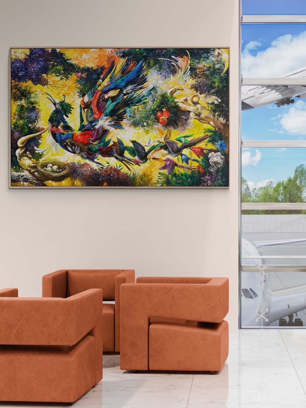 Simurg'un Kanatlarında Yağlı Boya Tablosu