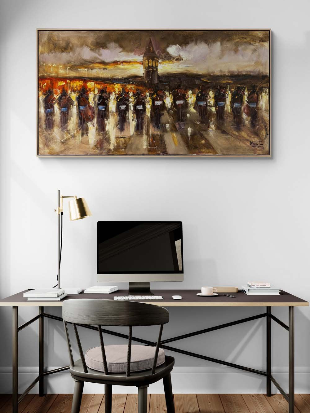 Galata Kulesinin Orkestrası Yağlı Boya Tablosu