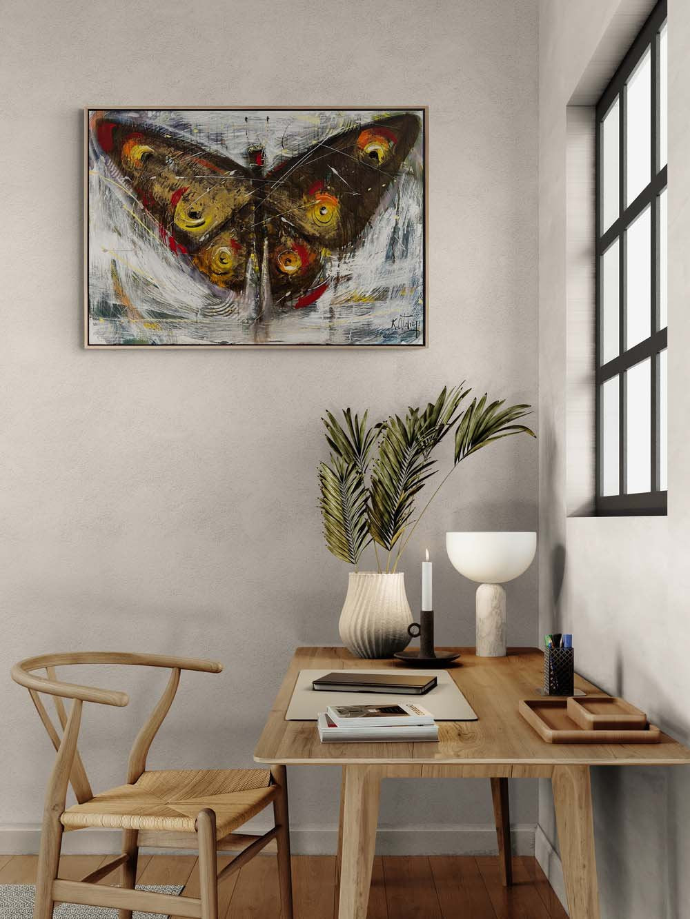 Kelebeğin Modern Rüyası Yağlı Boya Tablosu