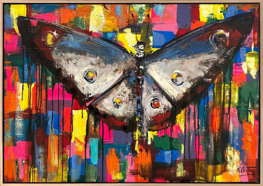 Kelebek ve Renkli Düşler Yağlı Boya Tablosu