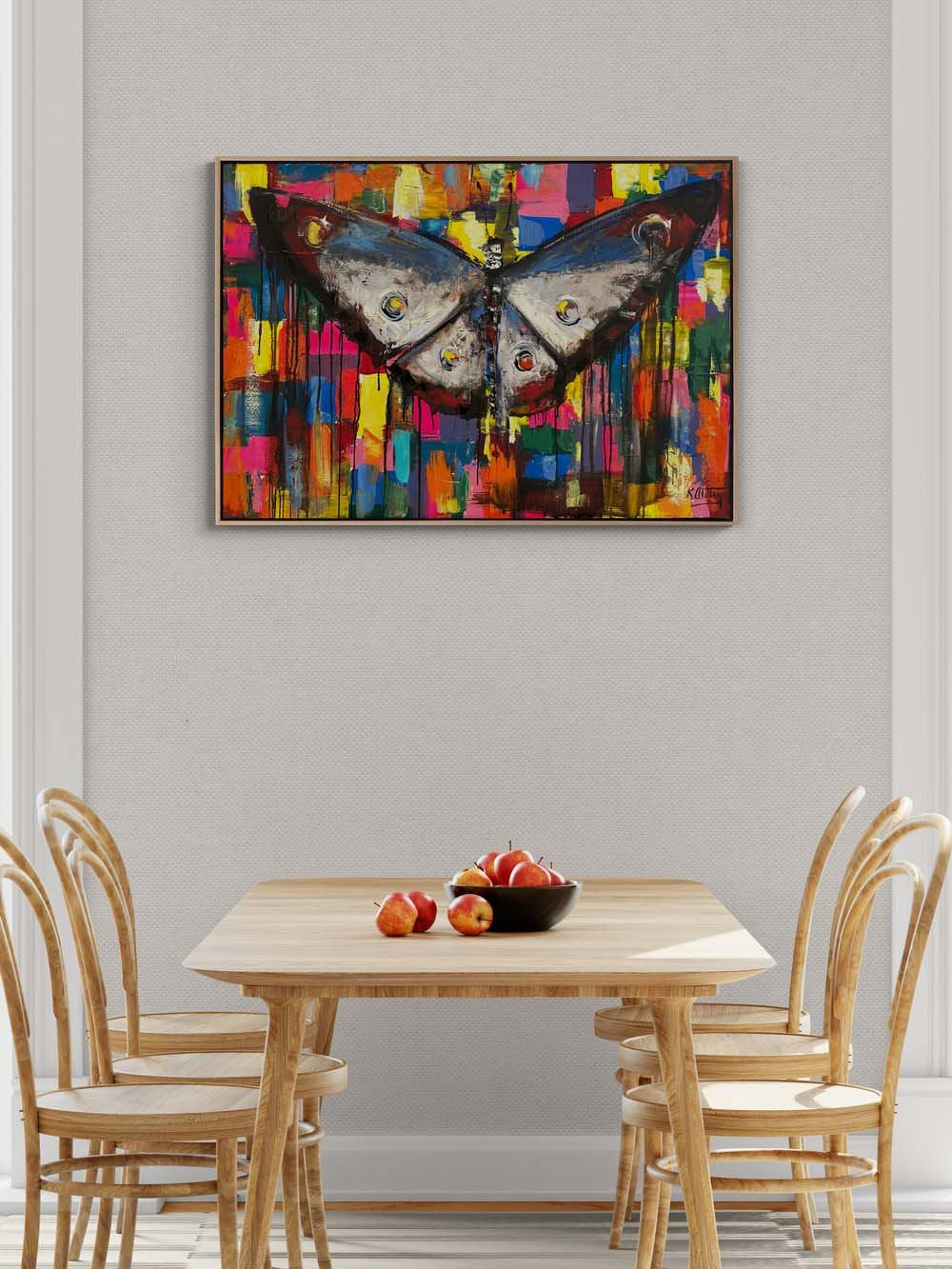 Kelebek ve Renkli Düşler Yağlı Boya Tablosu