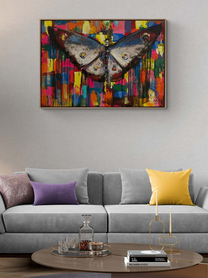 Kelebek ve Renkli Düşler Yağlı Boya Tablosu