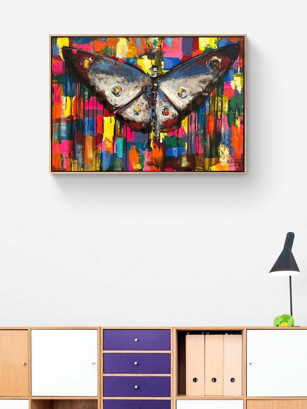 Kelebek ve Renkli Düşler Yağlı Boya Tablosu