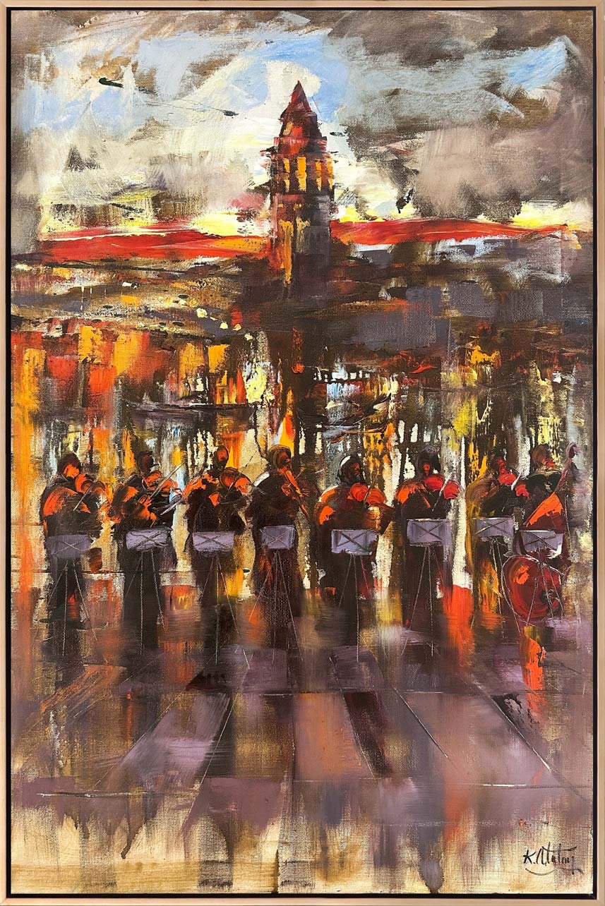 Galata Kulesi Müzikali Yağlı Boya Tablosu