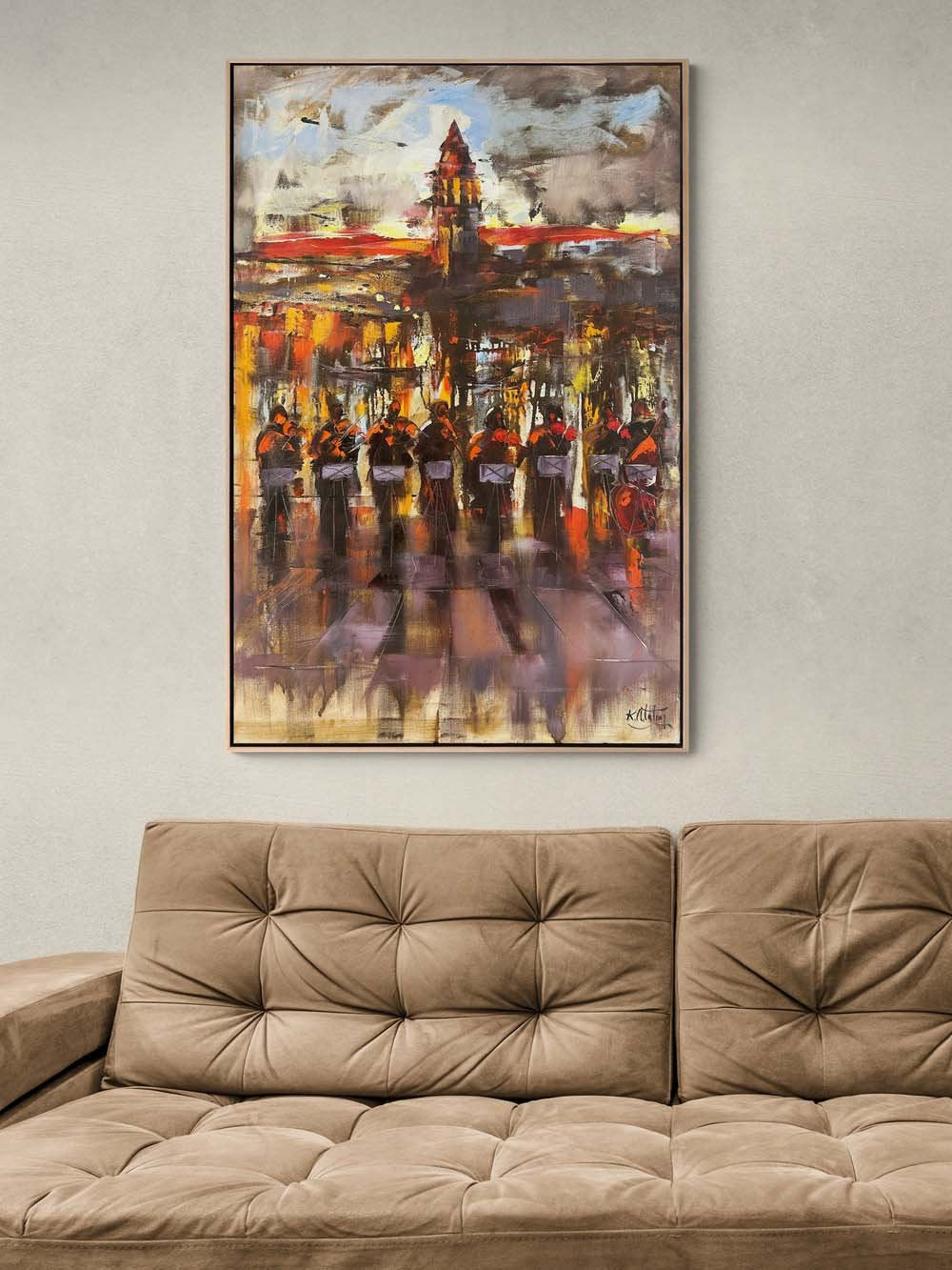 Galata Kulesi Müzikali Yağlı Boya Tablosu