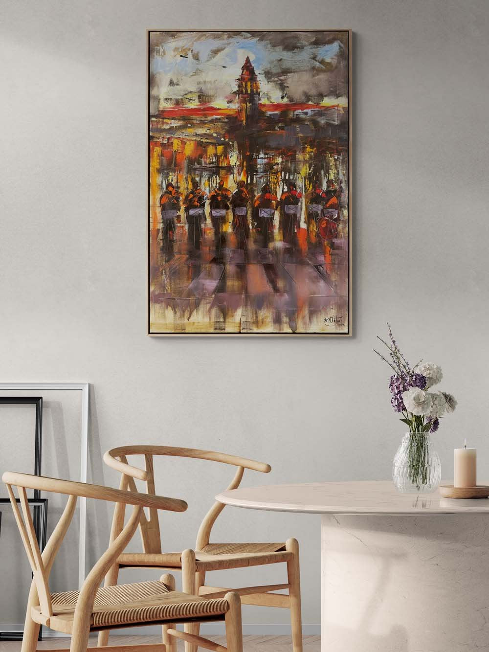 Galata Kulesi Müzikali Yağlı Boya Tablosu