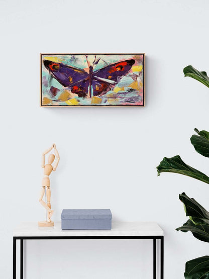 Mor Kelebek Kanatları Yağlı Boya Tablosu