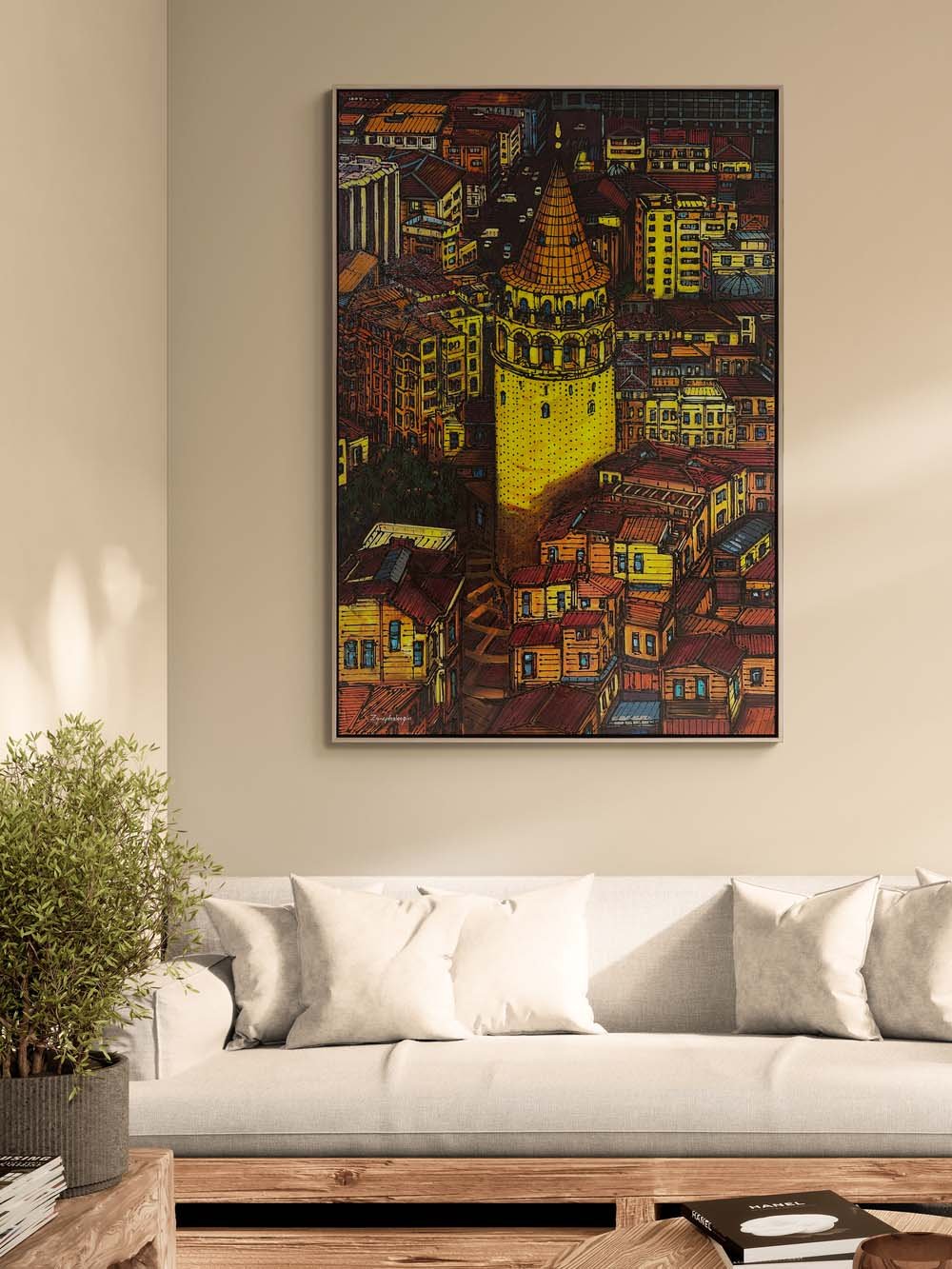 Galata'nın Işığında İstanbul Yağlı Boya Tablosu