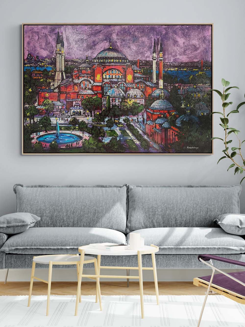 Ayasofya Cami'de Zaman Yağlı Boya Tablosu