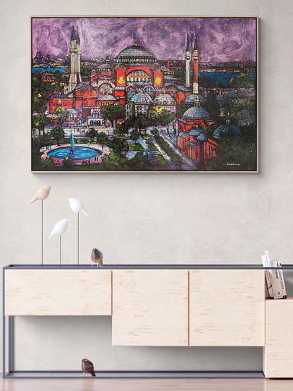 Ayasofya Cami'de Zaman Yağlı Boya Tablosu