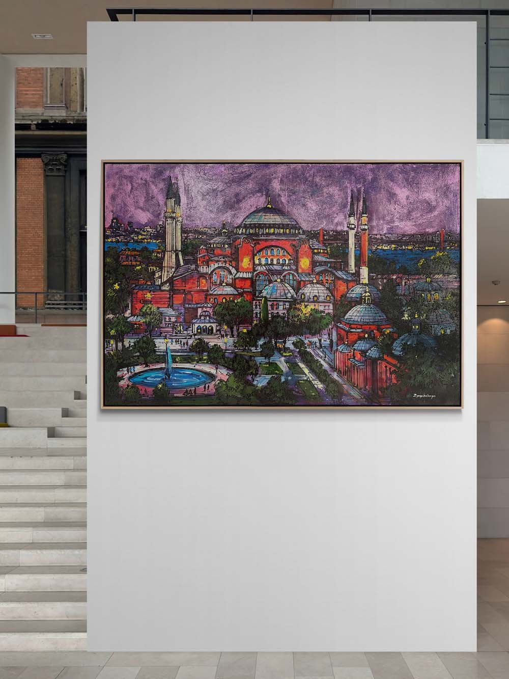 Ayasofya Cami'de Zaman Yağlı Boya Tablosu