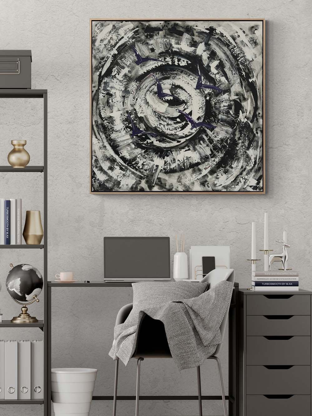 Özgür Mor Kuşlar Yağlı Boya Tablosu