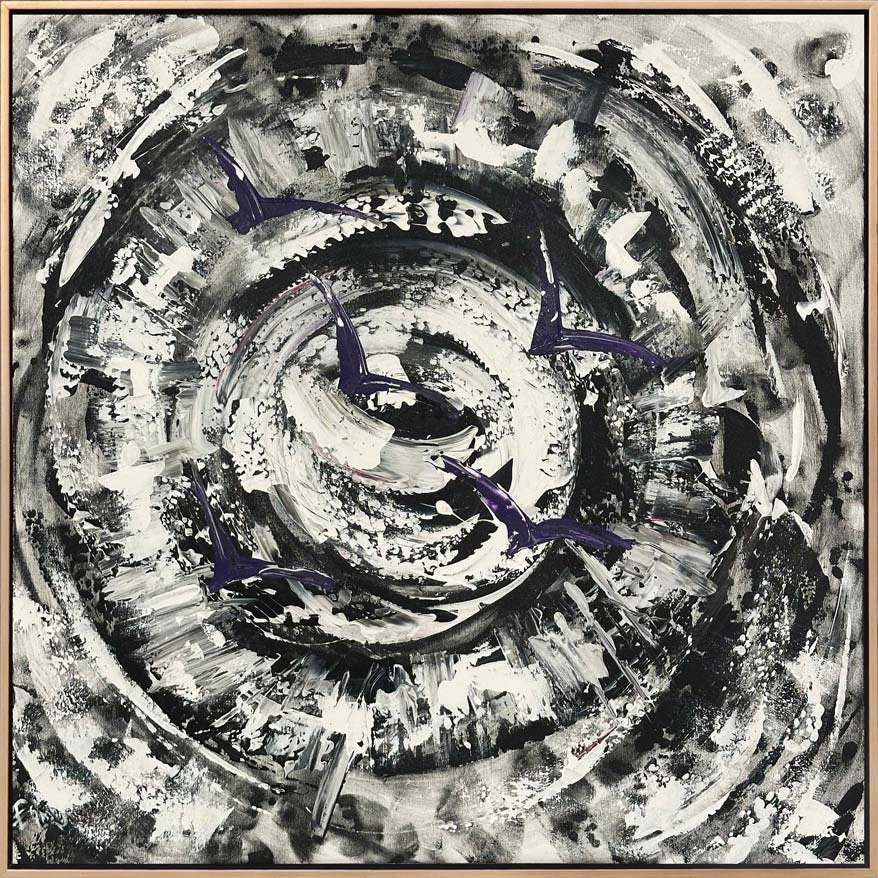 Özgür Mor Kuşlar Yağlı Boya Tablosu