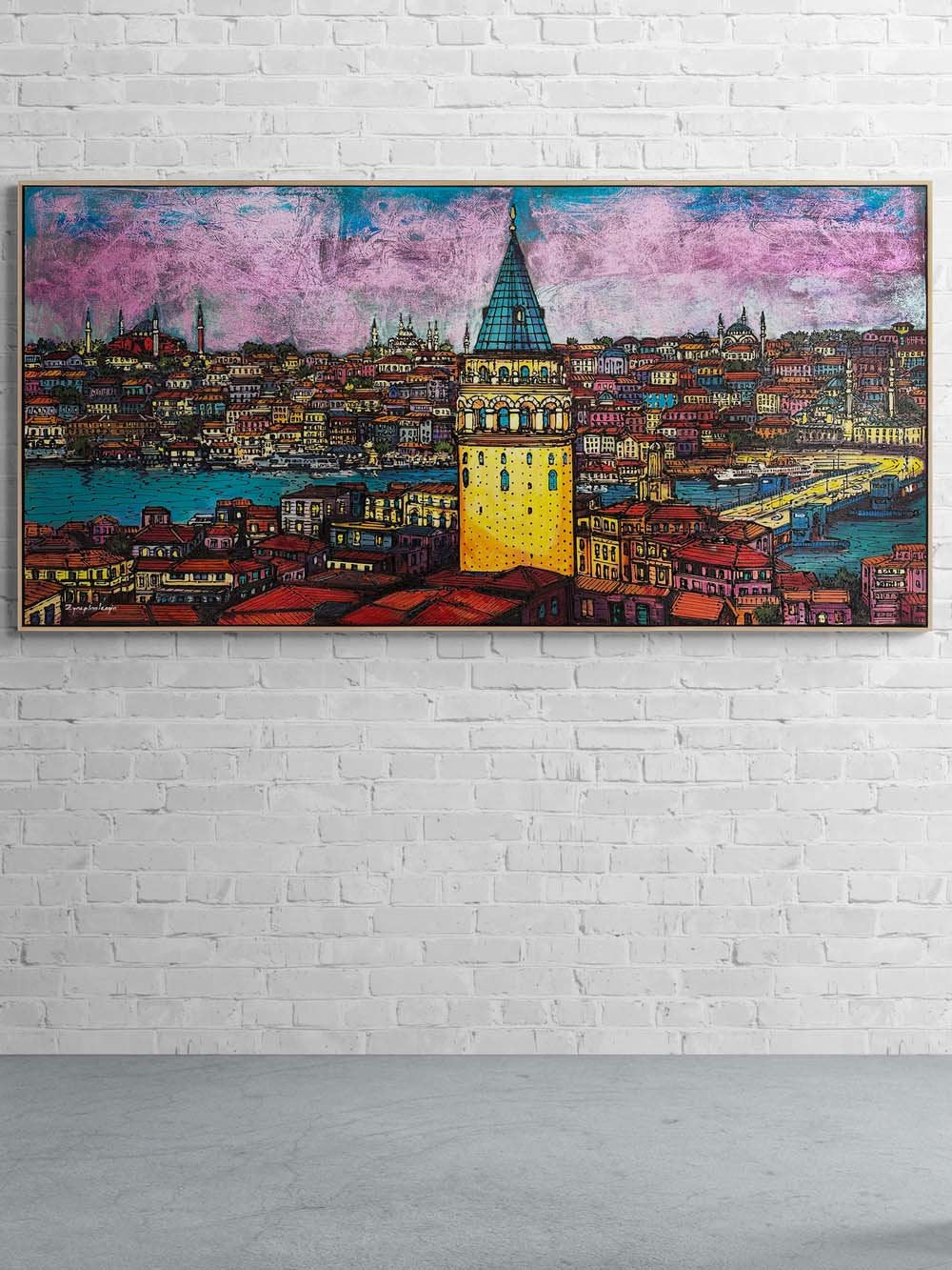 İstanbul Boğazının Işıltısı Yağlı Boya Tablosu