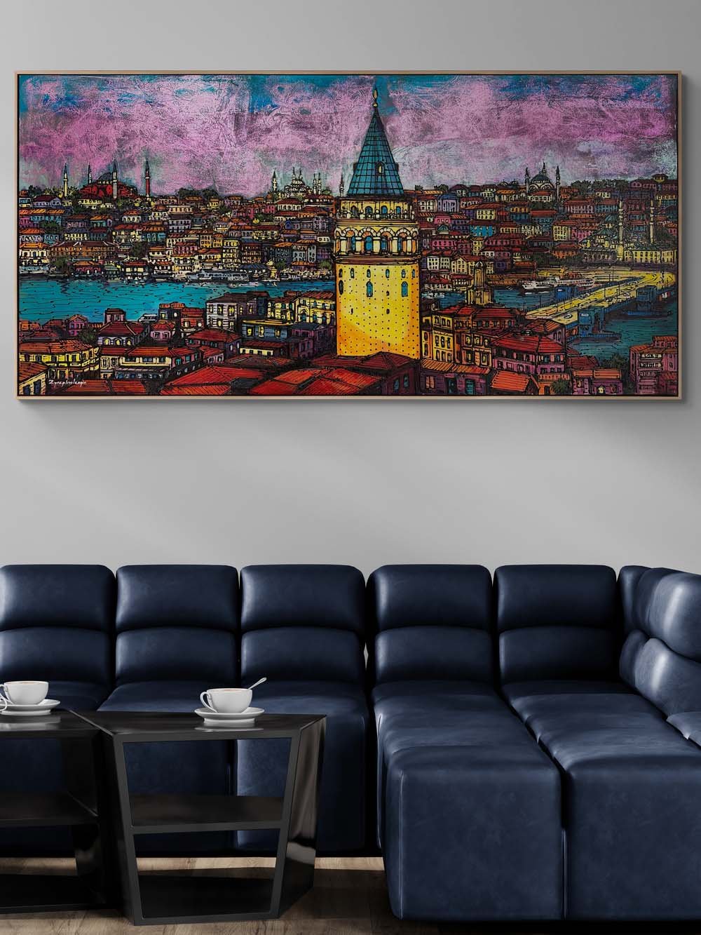 İstanbul Boğazının Işıltısı Yağlı Boya Tablosu