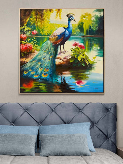 Tavus Kuşunun Masalı Yağlı Boya Tablosu