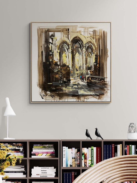 Zamanın Ötesinde Bir Kapı Yağlı Boya Tablosu