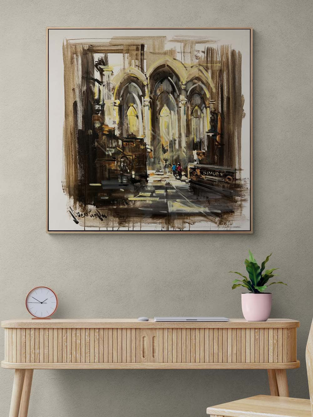 Zamanın Ötesinde Bir Kapı Yağlı Boya Tablosu