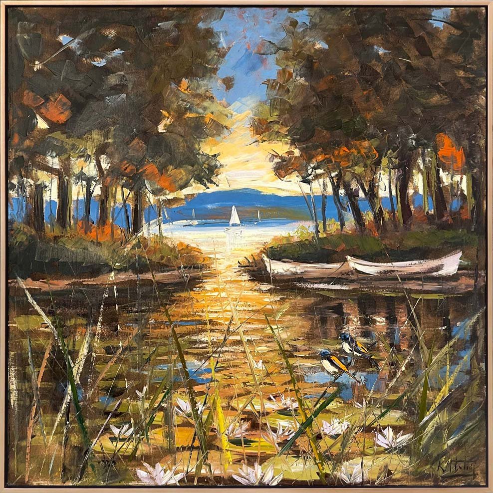 Sonbaharda Nilüferler Yağlı Boya Tablosu