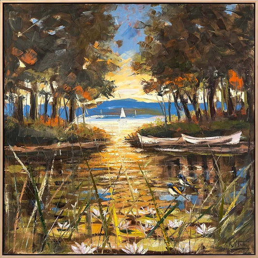 Sonbaharda Nilüferler Yağlı Boya Tablosu