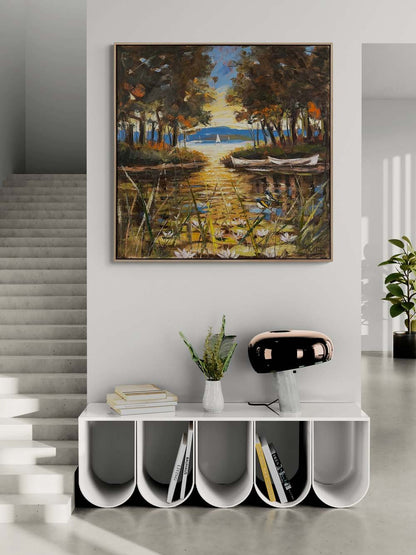 Sonbaharda Nilüferler Yağlı Boya Tablosu