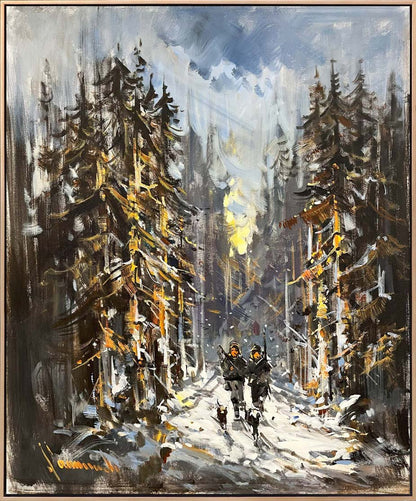 Av ve Kışın Gölgeler Yağlı Boya Tablosu