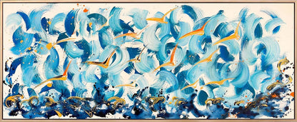 Renkli Kuşların Göçü Yağlı Boya Tablosu