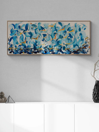 Renkli Kuşların Göçü Yağlı Boya Tablosu