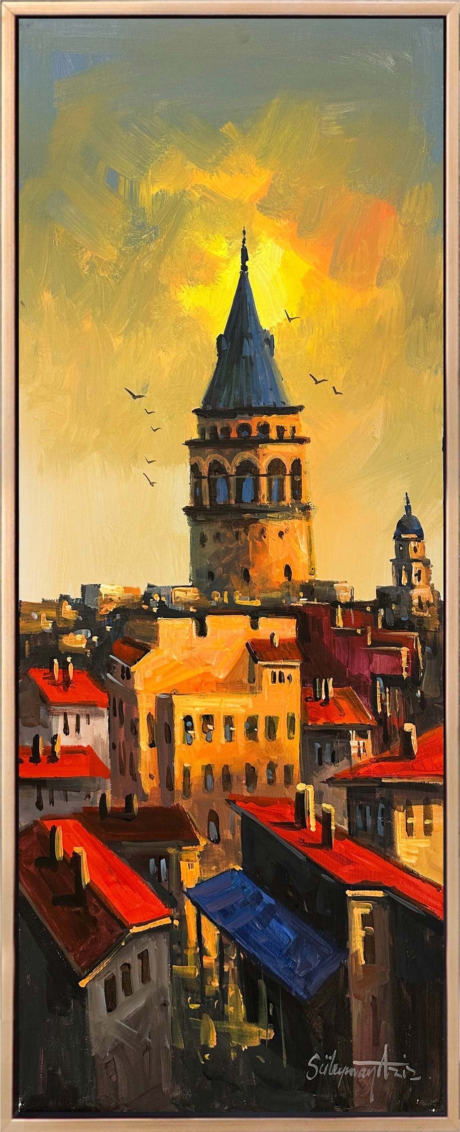 Galata’dan Bakış Yağlı Boya Tablosu