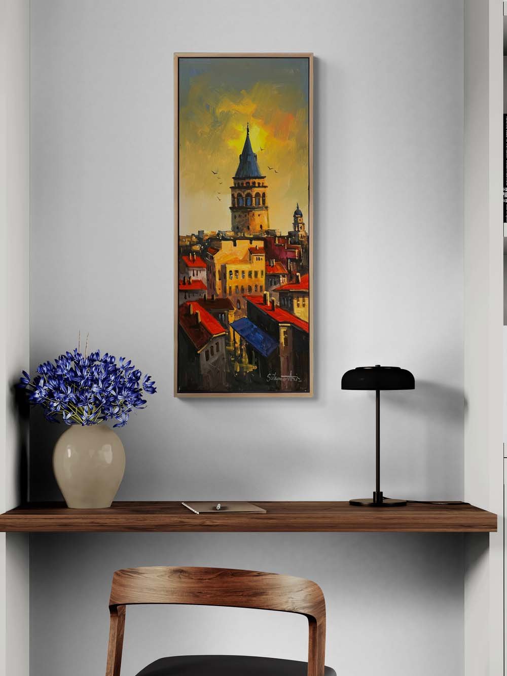 Galata’dan Bakış Yağlı Boya Tablosu