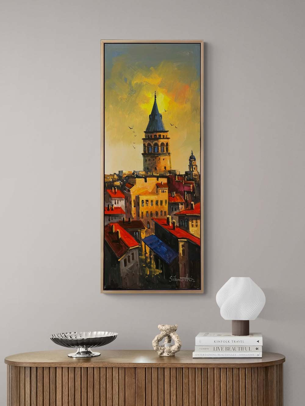 Galata’dan Bakış Yağlı Boya Tablosu