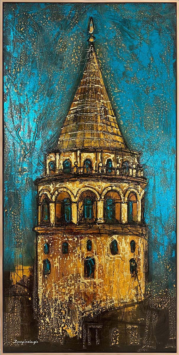 Galata Kulesi İhtişamı Yağlı Boya Tablosu