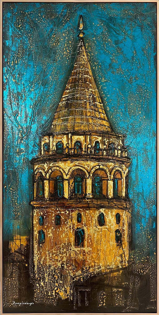 Galata Kulesi İhtişamı Yağlı Boya Tablosu