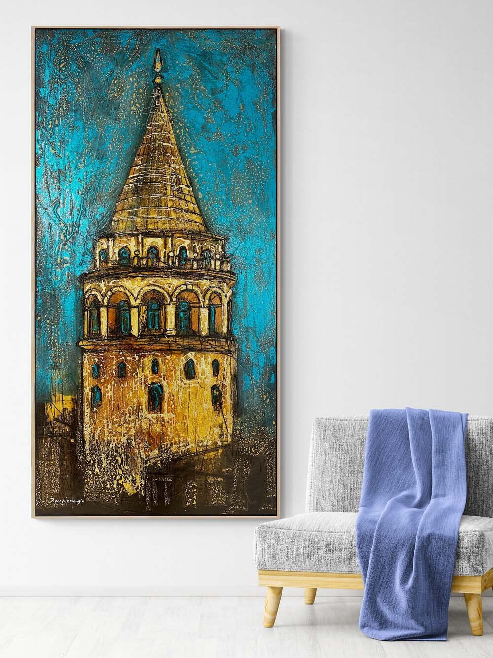 Galata Kulesi İhtişamı Yağlı Boya Tablosu